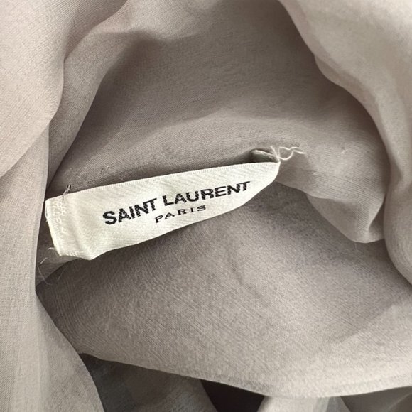 Saint Laurent gray sheer long sleeve blouse size 40 - Picture 5 of 7